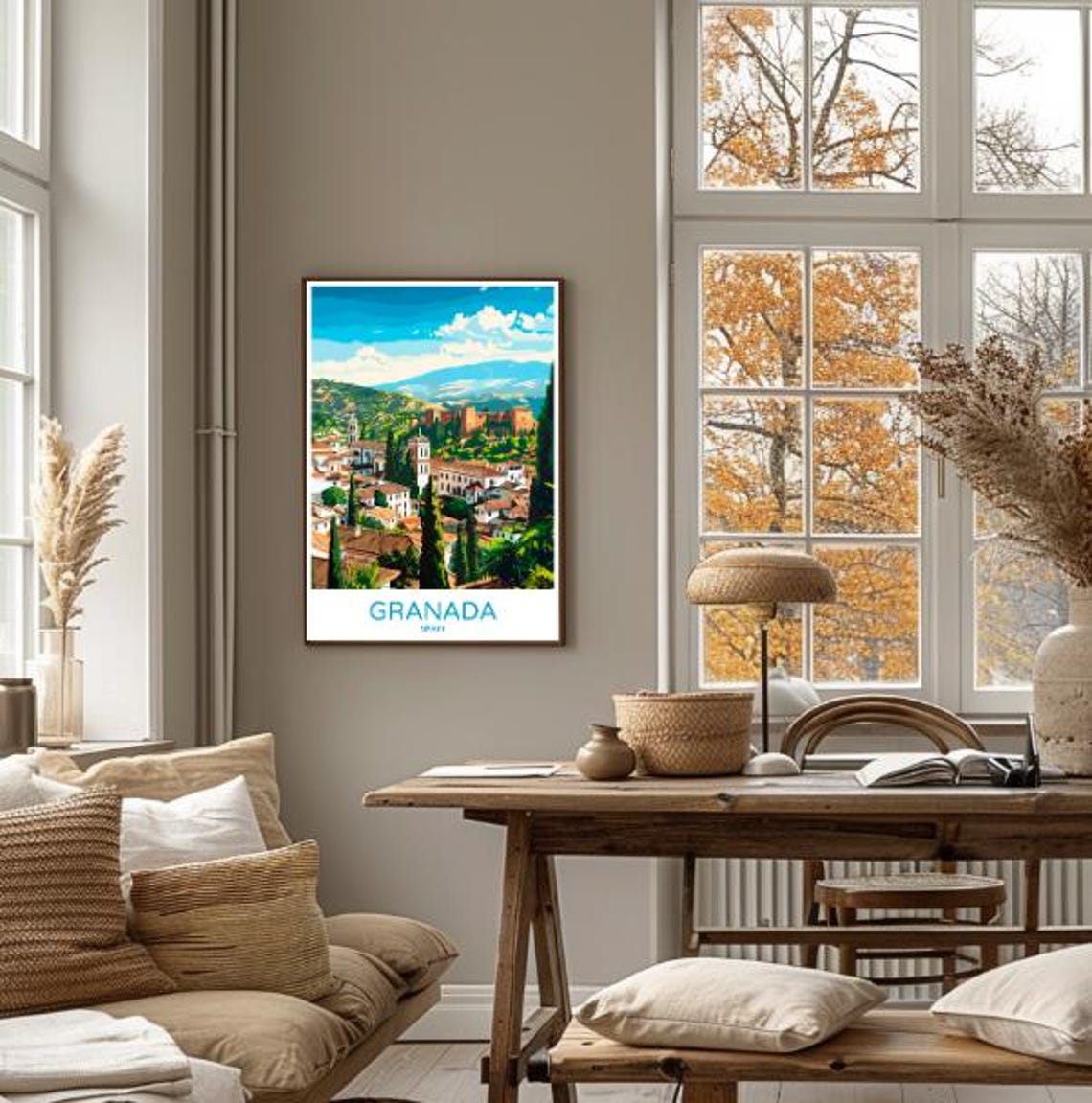 Granada Spain Historic Hillside Town Alhambra Views Travel Poster - Image 4