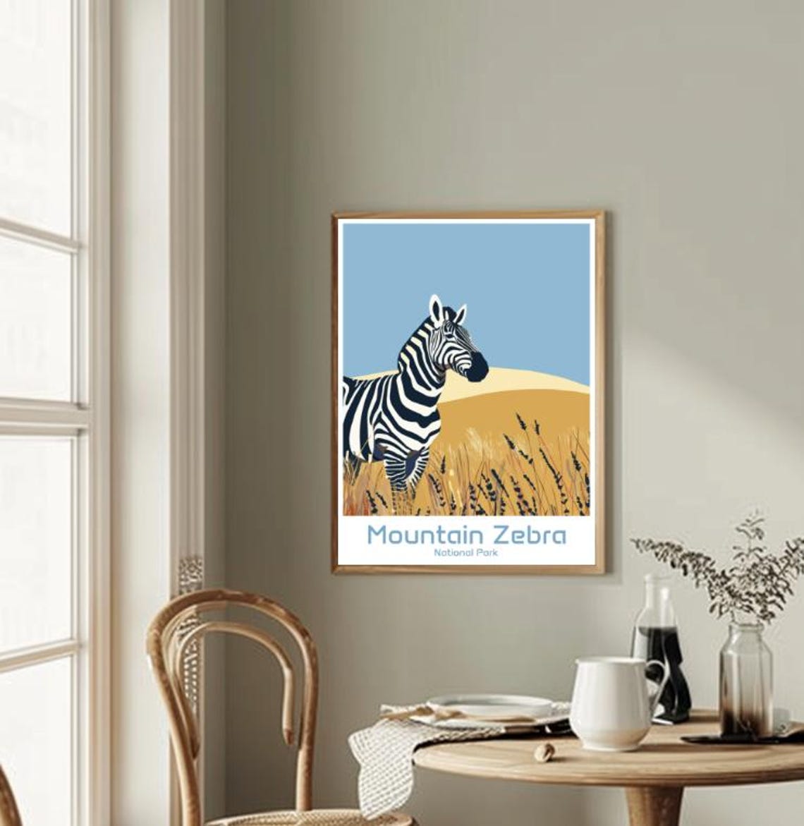 Mountain Zebra National Park Graphic Zebra Safari Travel Poster - Image 2