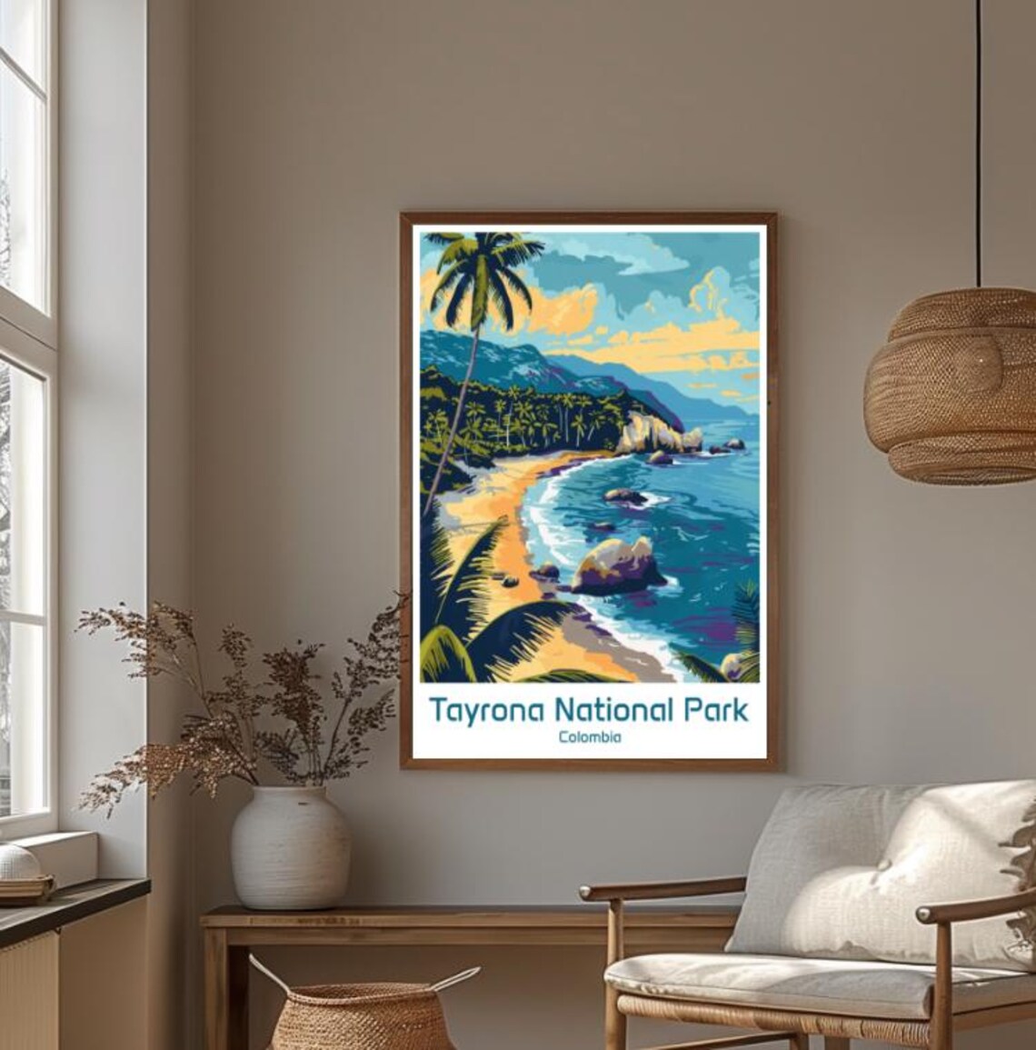 Tayrona National Park Colombia Caribbean Cove Palm Beach Travel Poster - Image 4