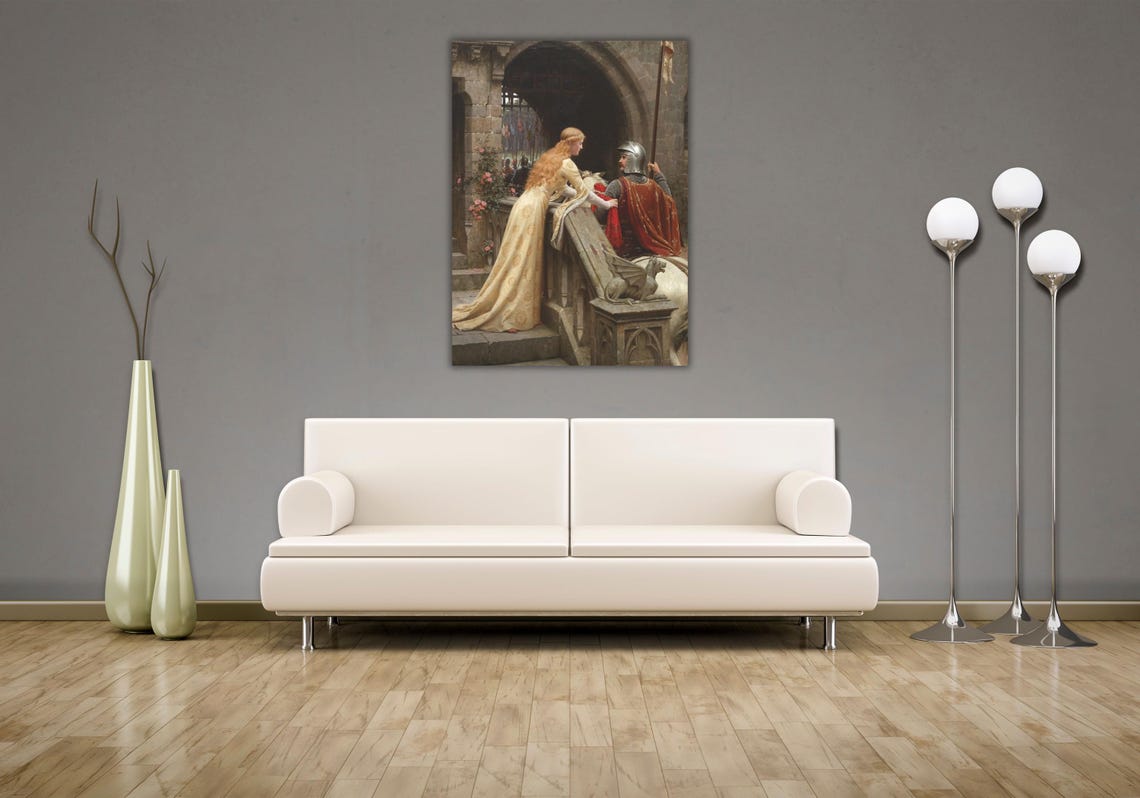 Edmund Leighton God Speed Knight Farewell Medieval Romance Poster - Image 2