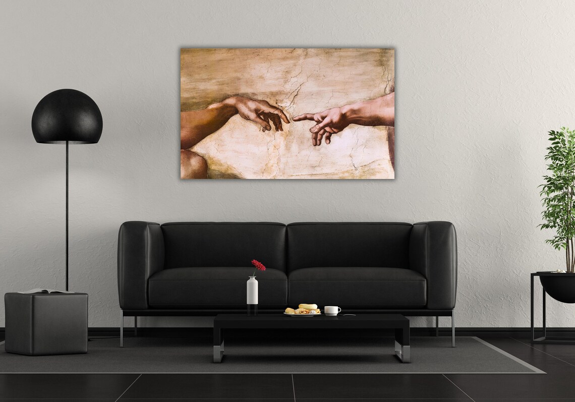 Michelangelo The Creation Of Adam Hands Sistine Chapel Renaissance Art Poster - Image 3