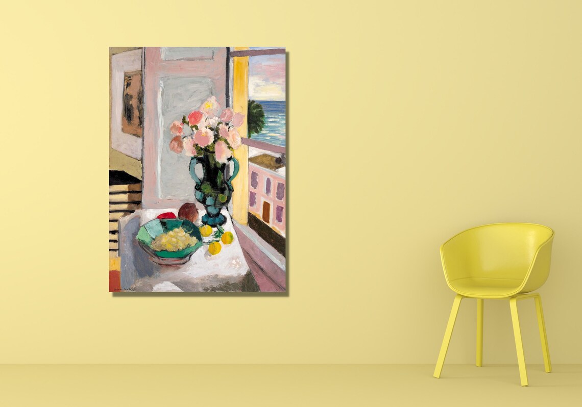 Henri Matisse Safrano Roses at the Window Floral Painting Poster - Image 2