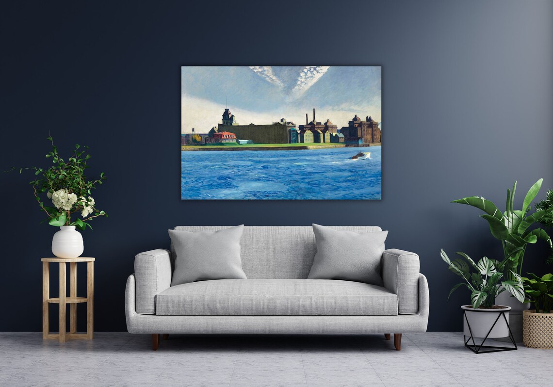 Edward Hopper Blackwells Island Riverside Cityscape Painting Poster - Image 3