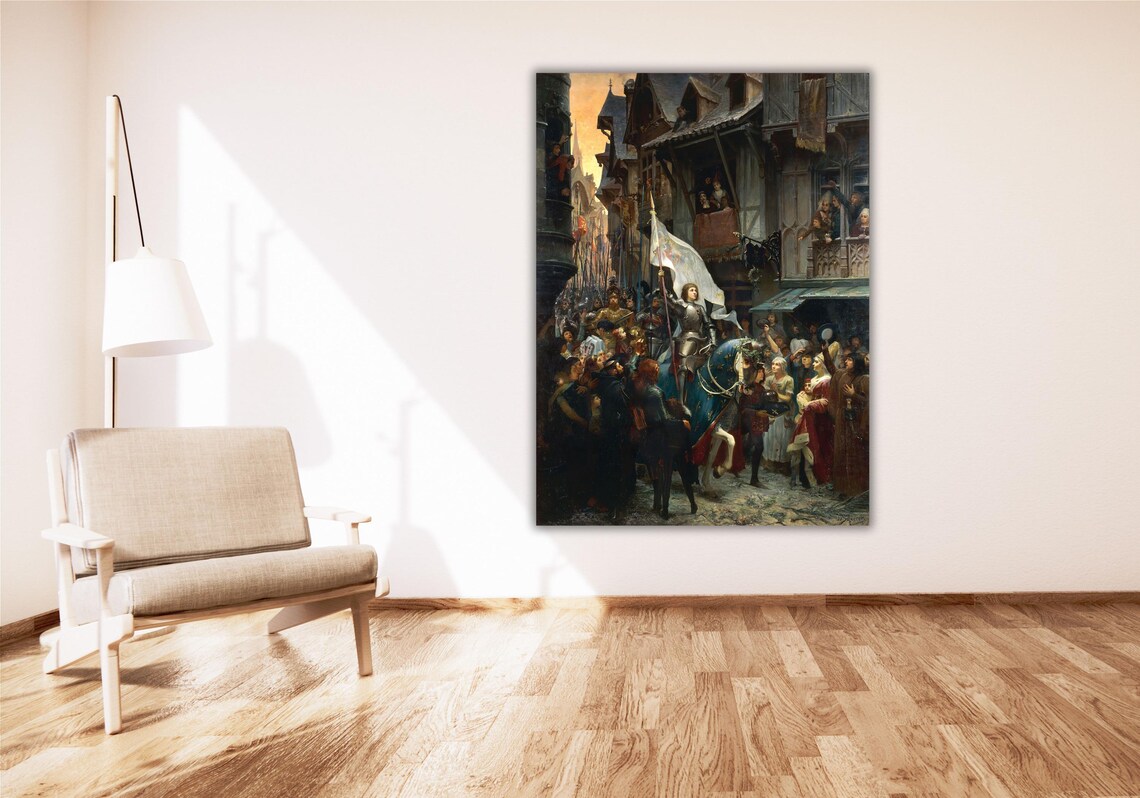 Joan of Arc Entering Orleans Armored Horse Banner Historic Painting Poster - Image 2