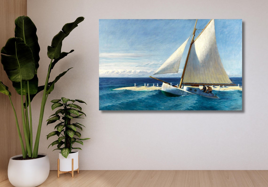 Edward Hopper Sailboat with Seagulls American Realism Seascape Poster - Image 2