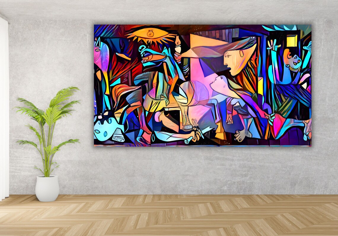 Picasso Guernica Colorful Reimagined Cubist Masterpiece Art Poster - Image 3