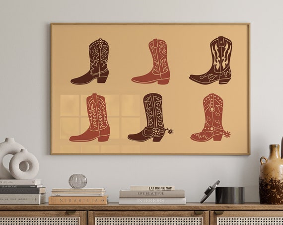 Western Style Art Print Boho Minimalist Prints Modern Art Bohominimalistdecor Cowboy Art File