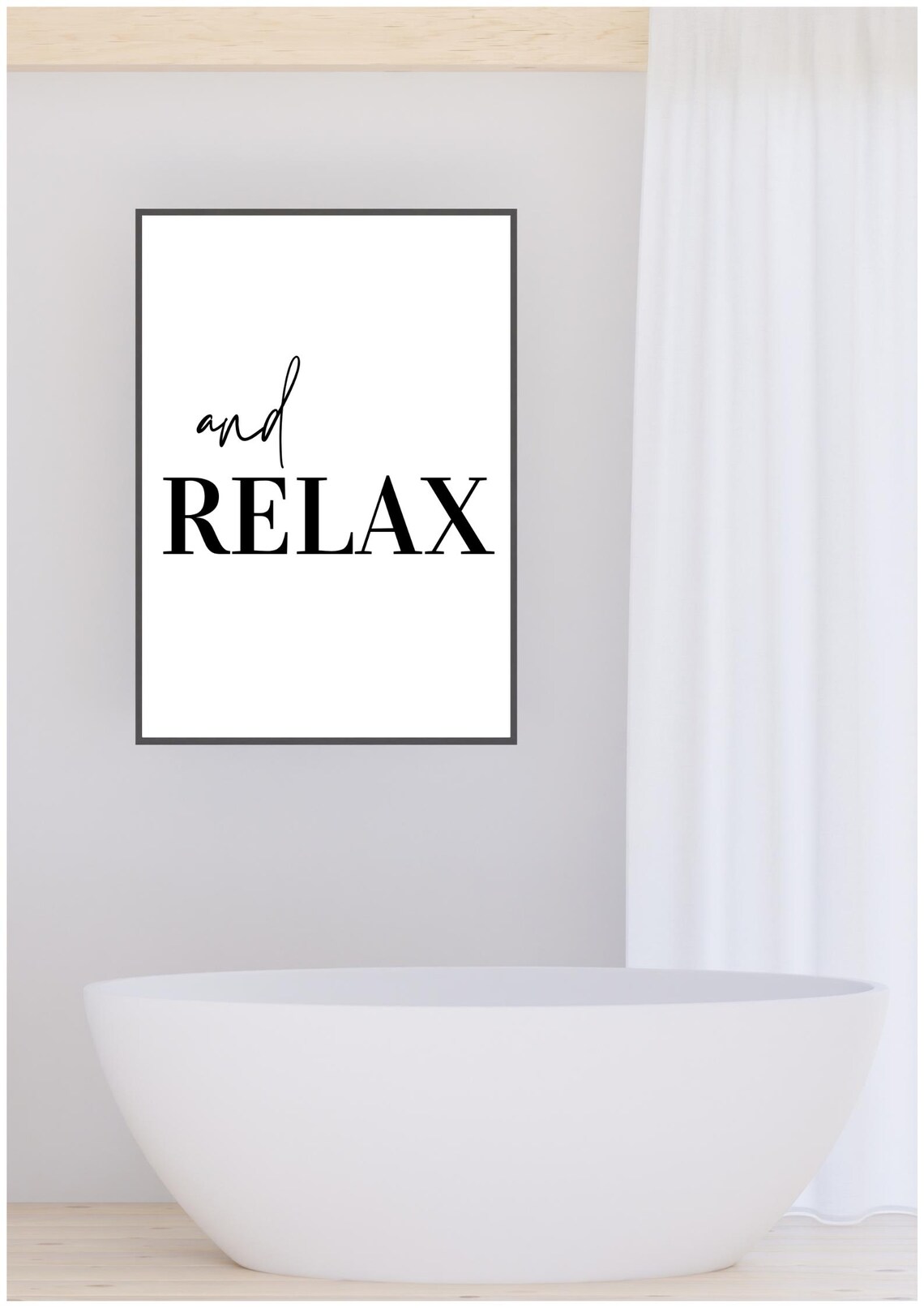 And Relax Bathroom Minimalist Quote Poster