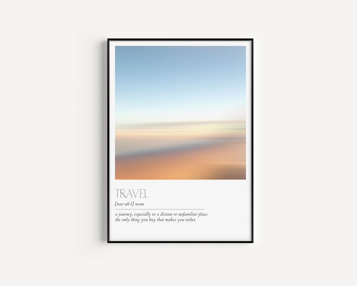 Travel Definition Minimalist Typography Art Print