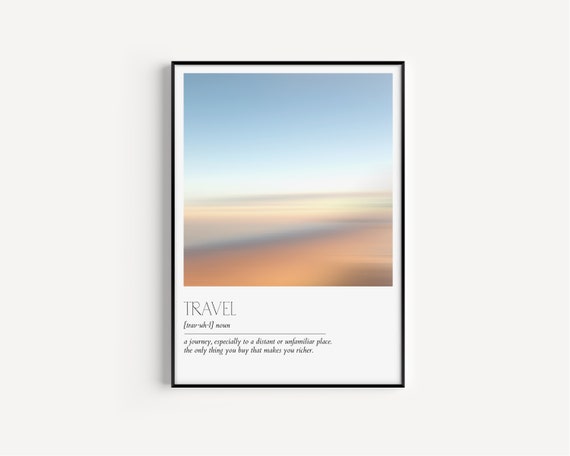 Travel Definition Minimalist Typography Art Print