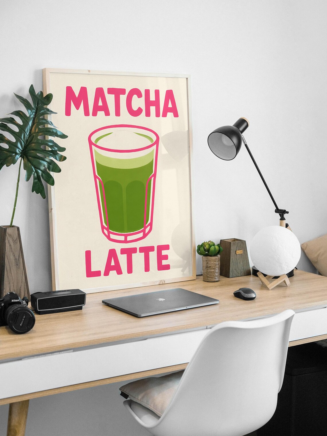 Matcha Latte Minimal Wall Art, Modern Kitchen Drink - Image 2