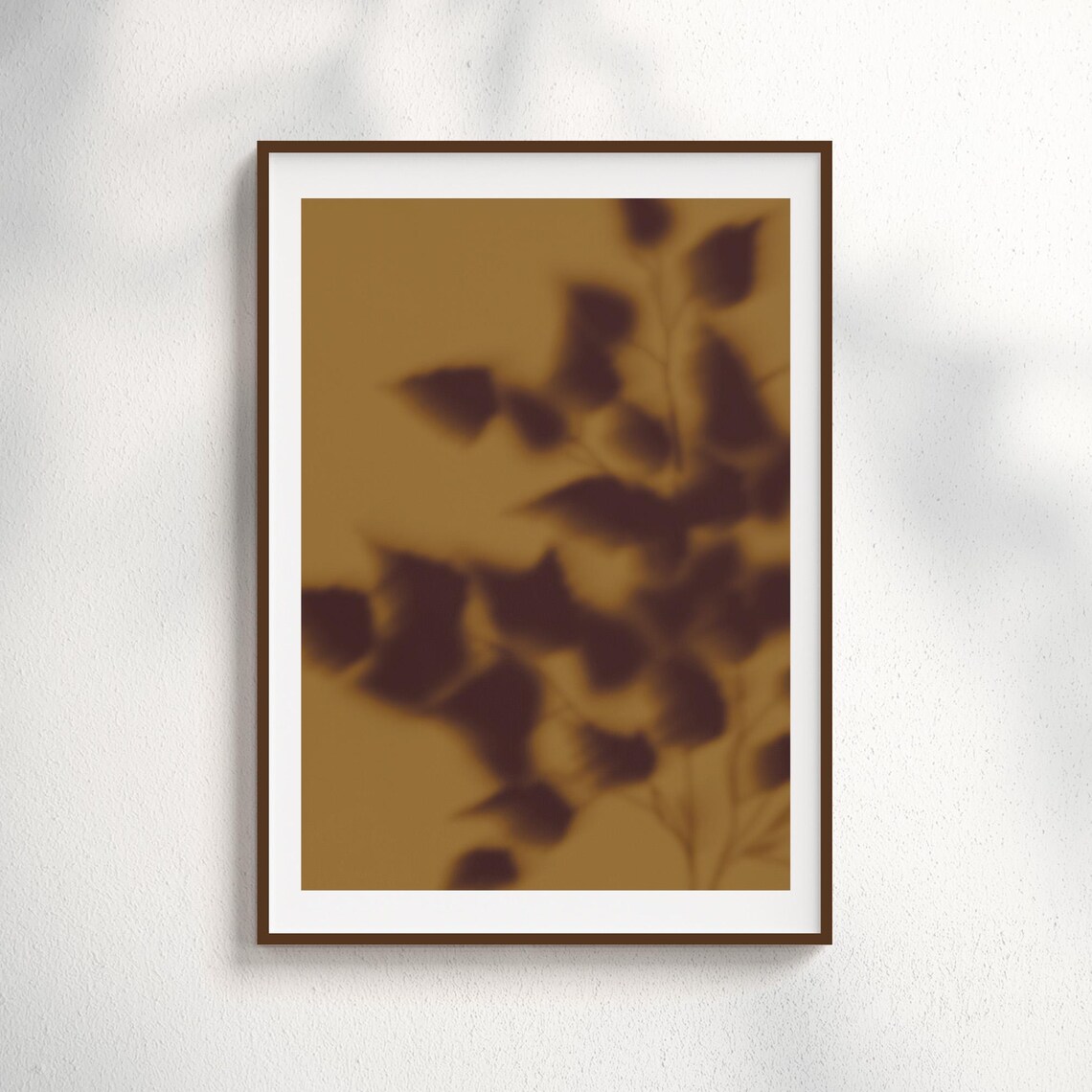 Burnt Orange Botanical Silhouette Art Print, Autumn