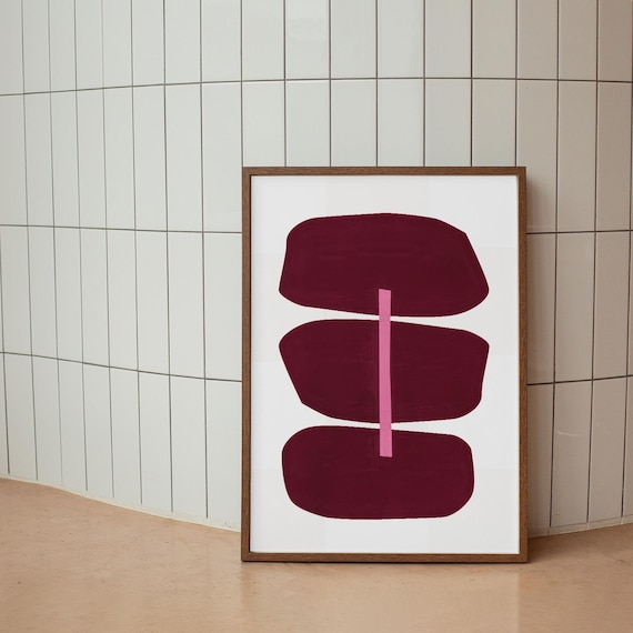 Minimalist Abstract Shapes Poster, Modern Boho Decor