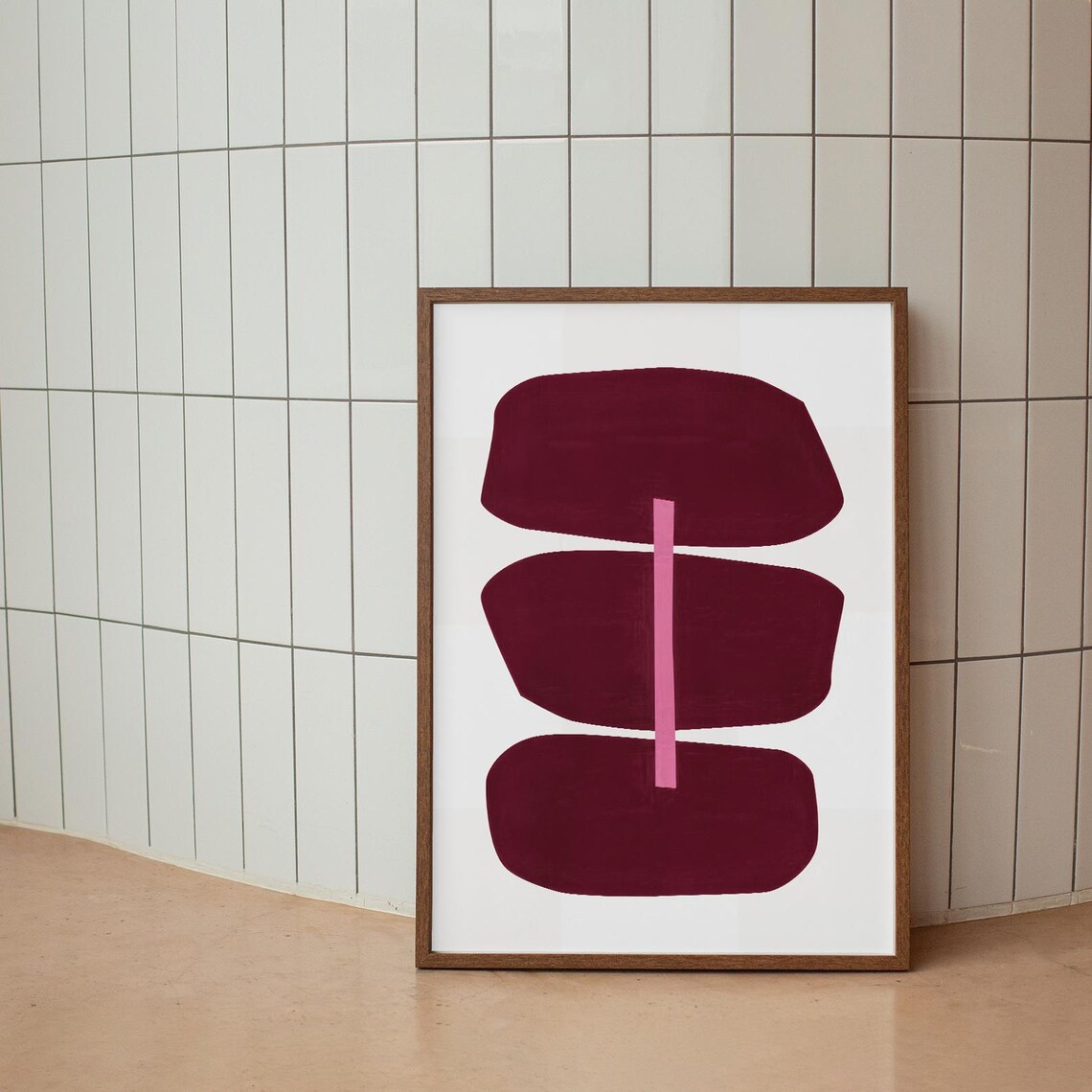 Minimalist Abstract Shapes Poster, Modern Boho Decor