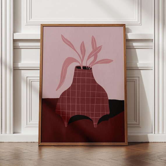Rustic Minimalist Vase, Modern Boho Art Print