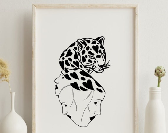 Camouflage Mode Wall Art Tiger Wall Art Print Minimalistic Poster Design Modern Print Tiger Poster Print