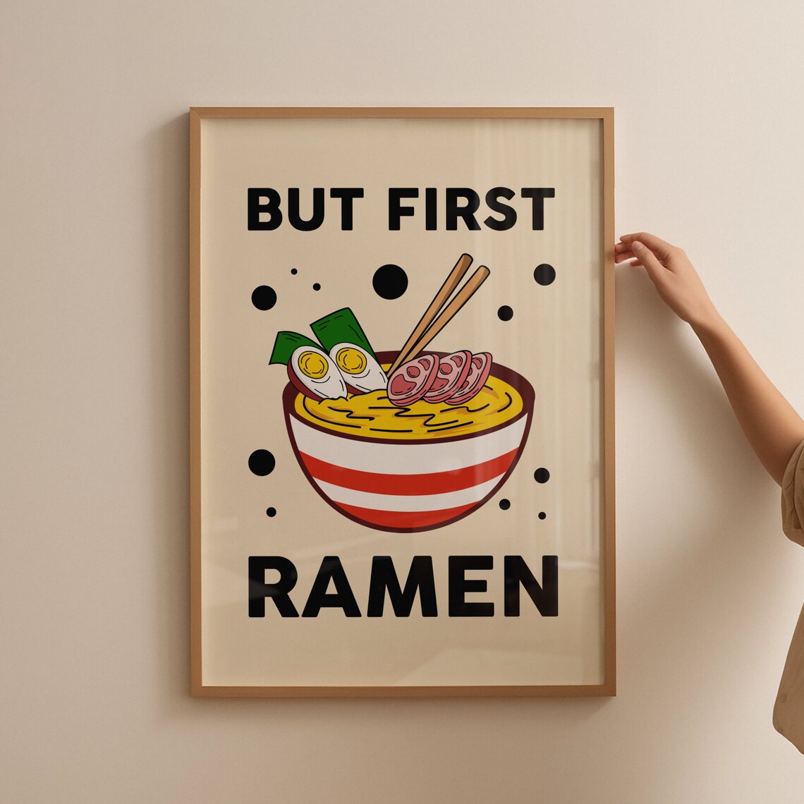 But First Ramen Retro Kitchen Wall Art Print - Image 2