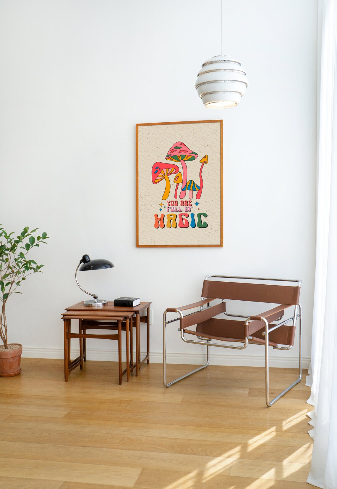 Retro Mushroom Quote Wall Art, Hippie Decor Print - Image 2