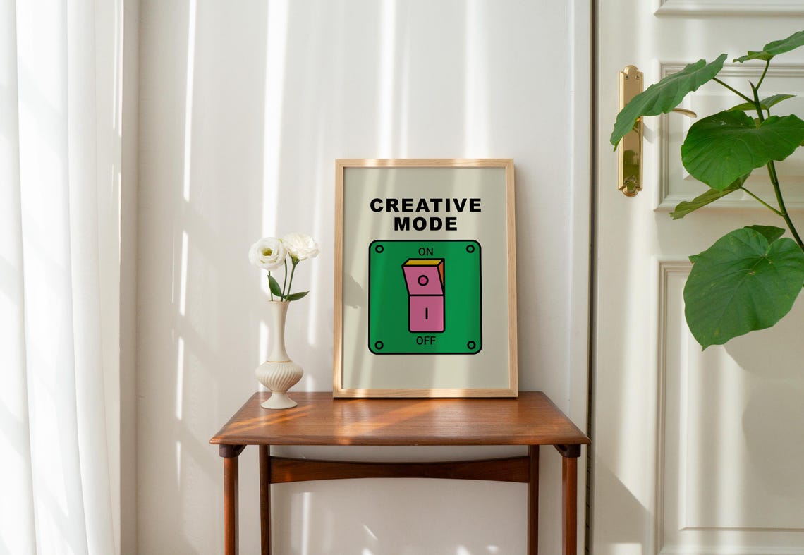 Creative Mode Light Switch On Off Retro Studio Decor Art Poster - Image 2