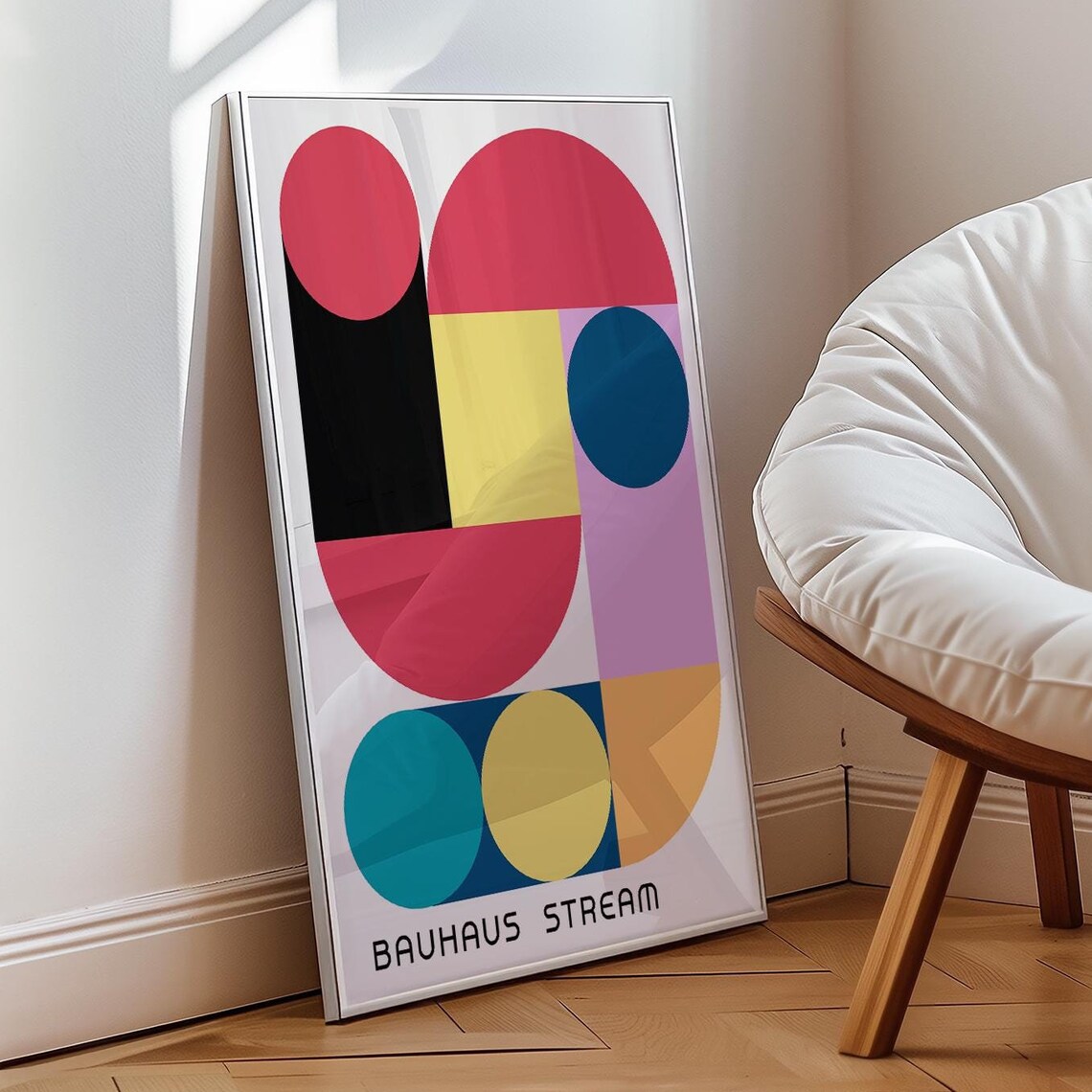 Bauhaus Stream Geometric Abstract Retro Colorful Mid Century Poster - Image 4
