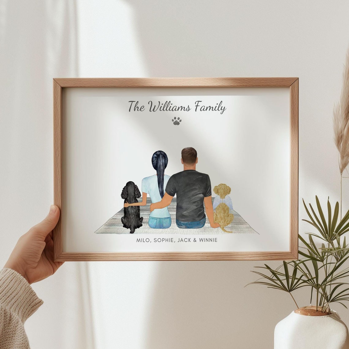 Our Family Personalised Pet Print Dog Memorial Gift Dog And Owner Gift Birthday Gift From Dog New Dog Owner Gifts Family Pet Portrait