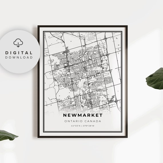 Newmarket Map Print Ontario On Canada Art Poster City Street Road Artwork Np781