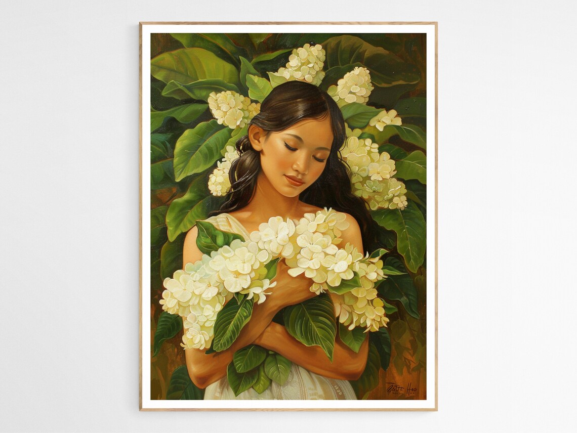 Filipina With Sampaguita Art Print, Philippines Heritage