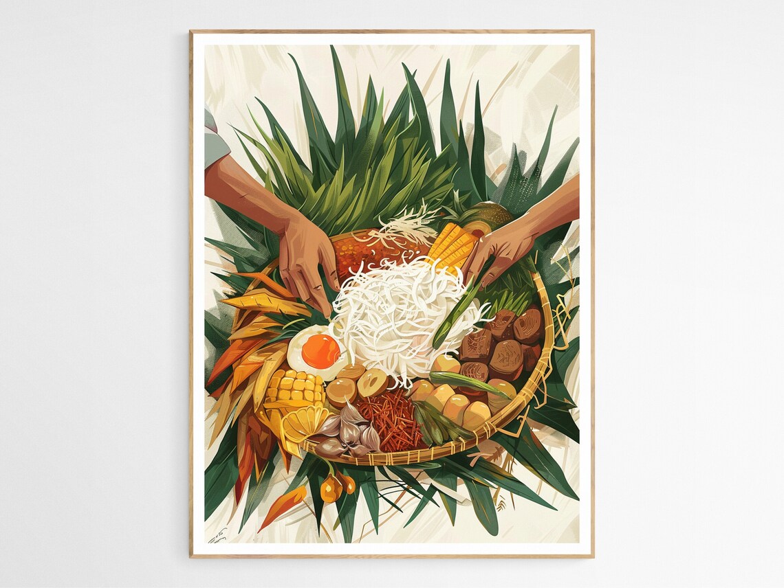 Traditional Filipino Kamayan Feast Art Print