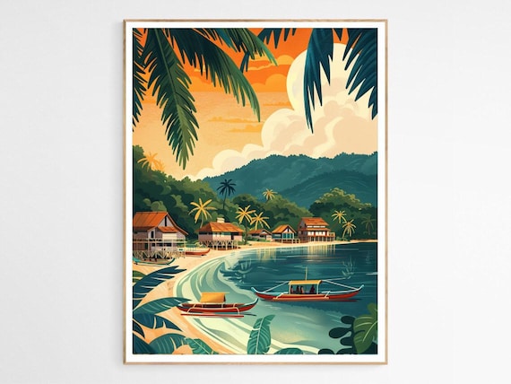 Philippines Island Love Art Print Filipino Cultural Illustration Home Decor