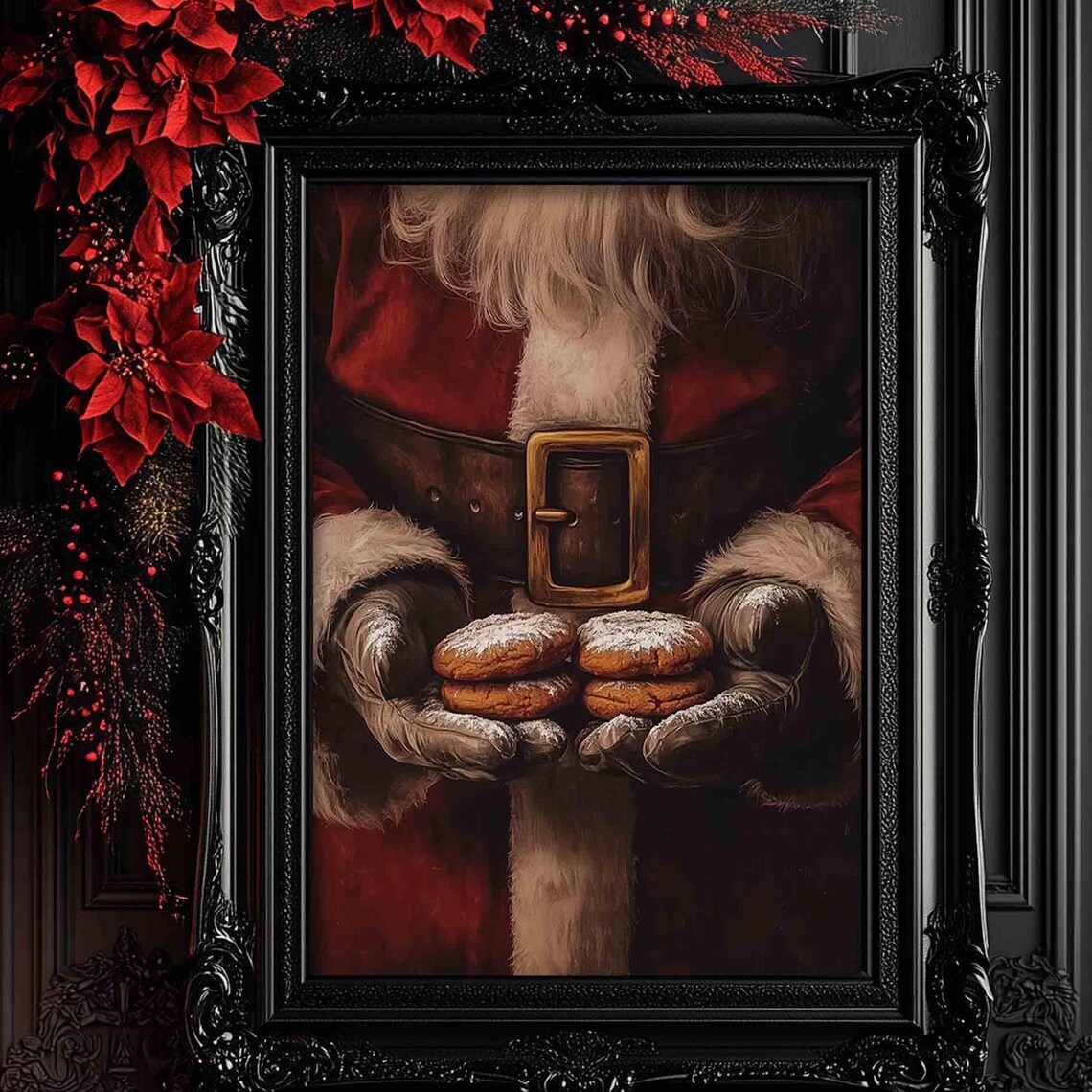 Cookies For Santa Vintage Christmas Art Print