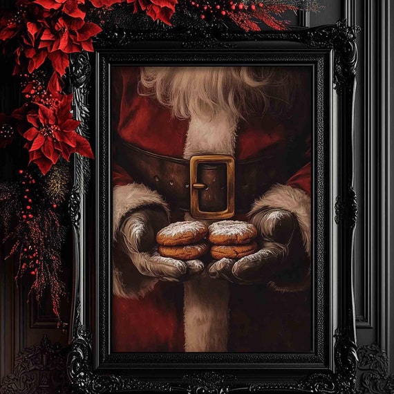 Cookies For Santa Vintage Christmas Art Print