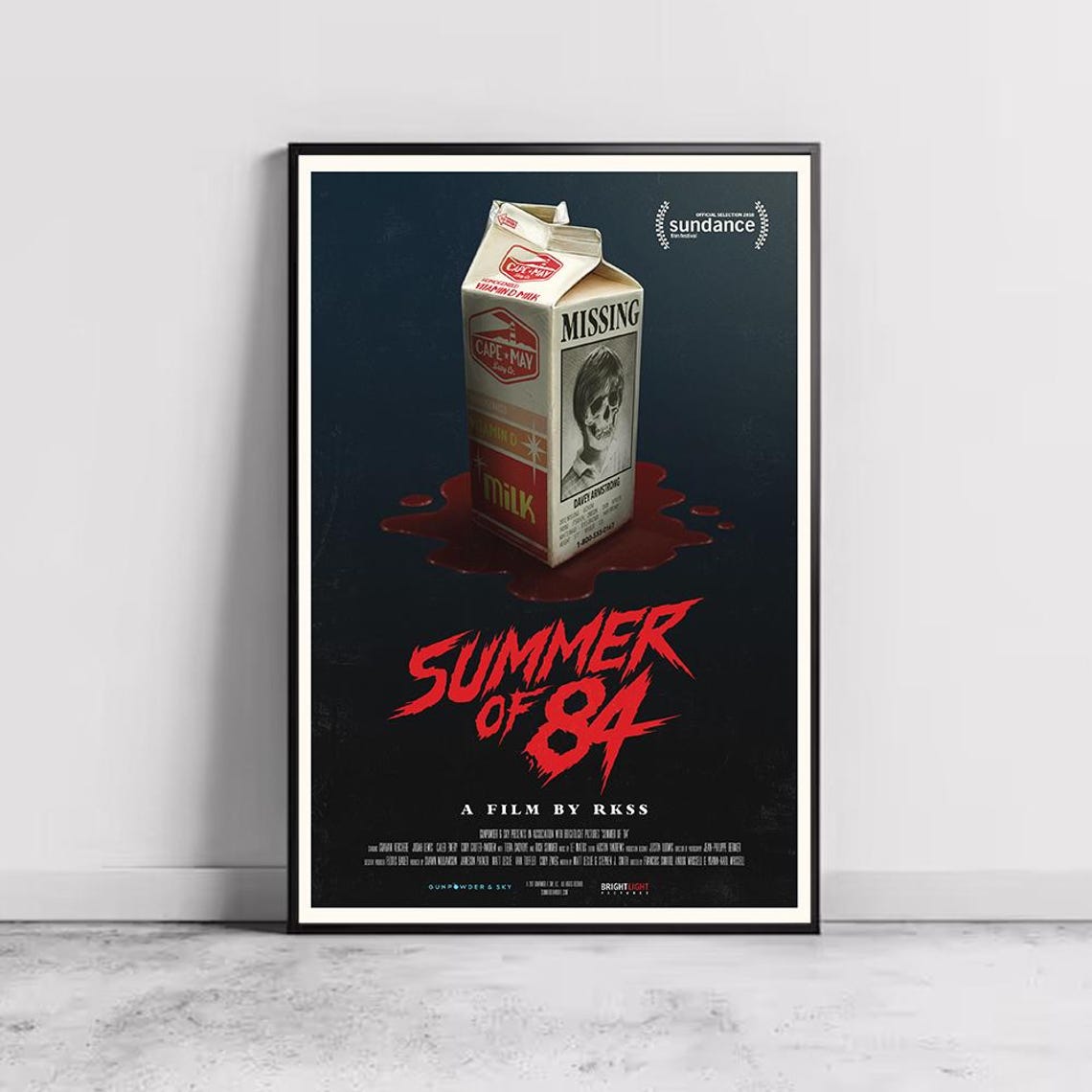 Summer Of 84 RKSS Horror Film Milk Carton Missing Skull Red Poster