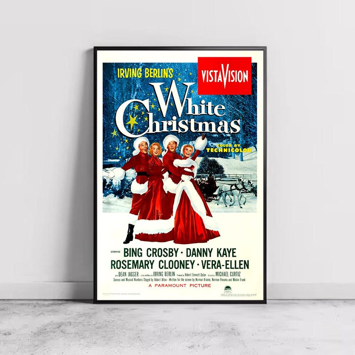Irving Berlins White Christmas Bing Crosby Classic Musical Film Poster