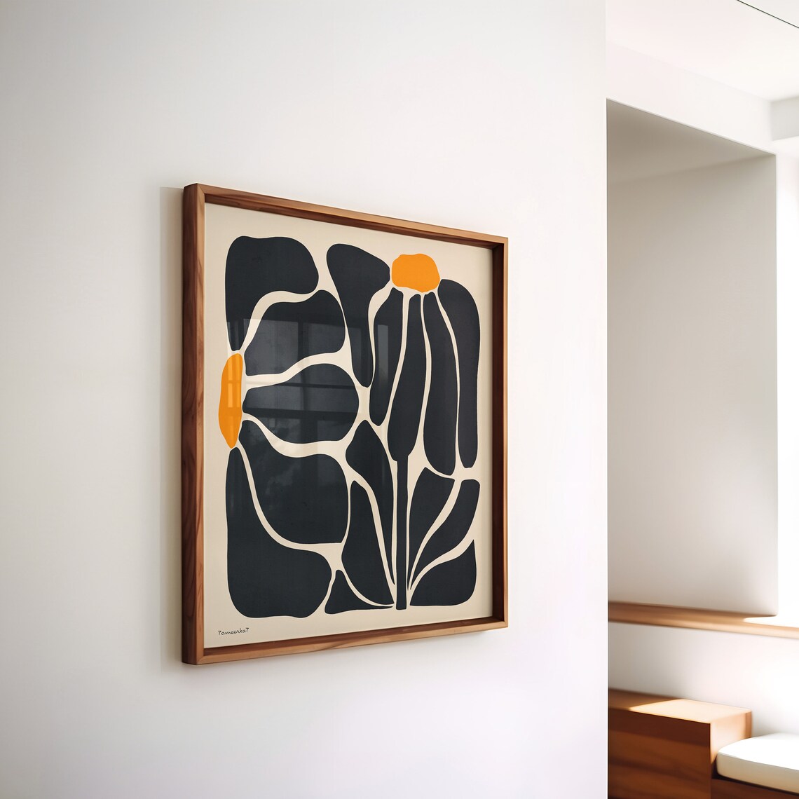 Abstract Botanical Flower, Modern Floral Art Print