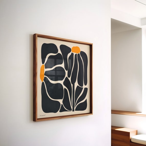 Abstract Botanical Flower, Modern Floral Art Print