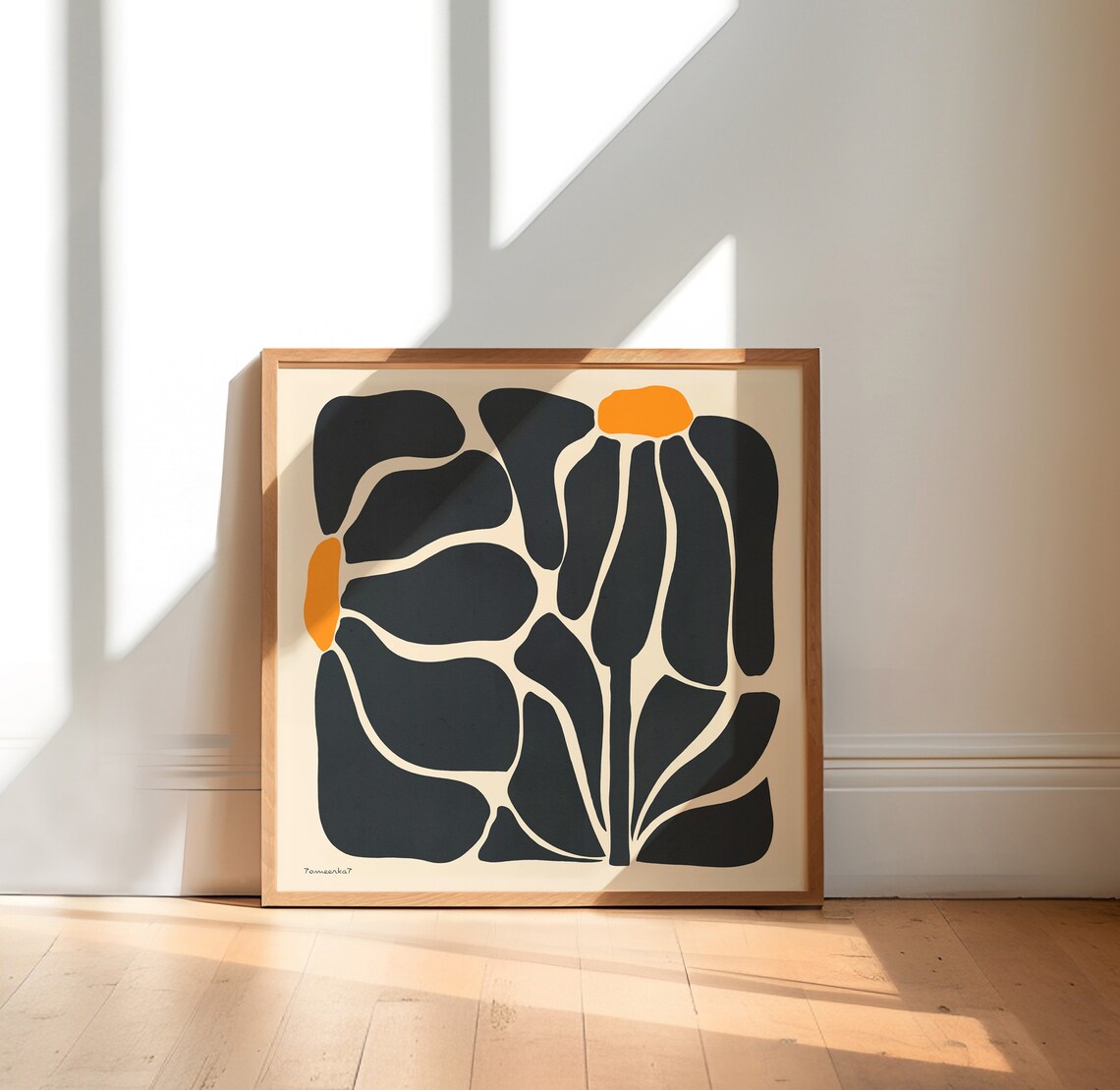 Abstract Botanical Flower, Modern Floral Art Print - Image 2