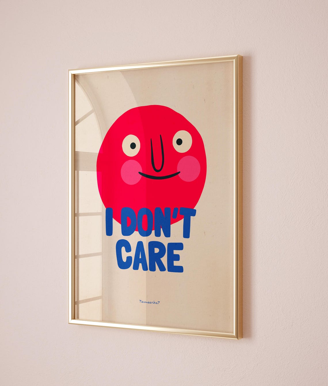Dont Care Funny Quote, Retro Wall Art - Image 3