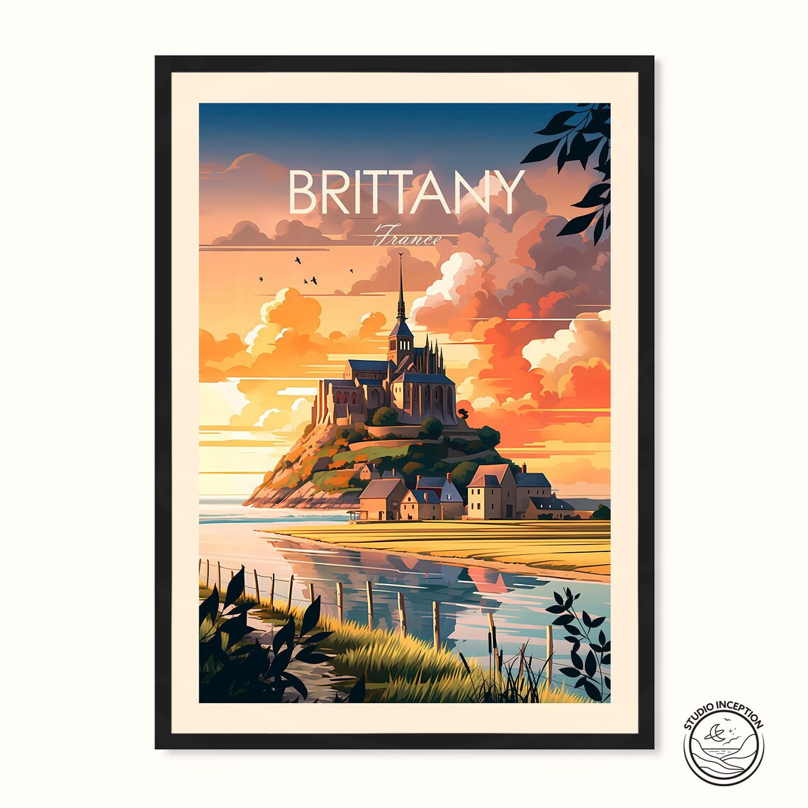Brittany France Travel Poster, Saint Malo Travel Art