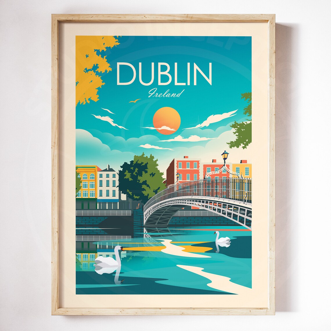 Dublin Ireland Travel Poster, Wall Art Print - Image 3