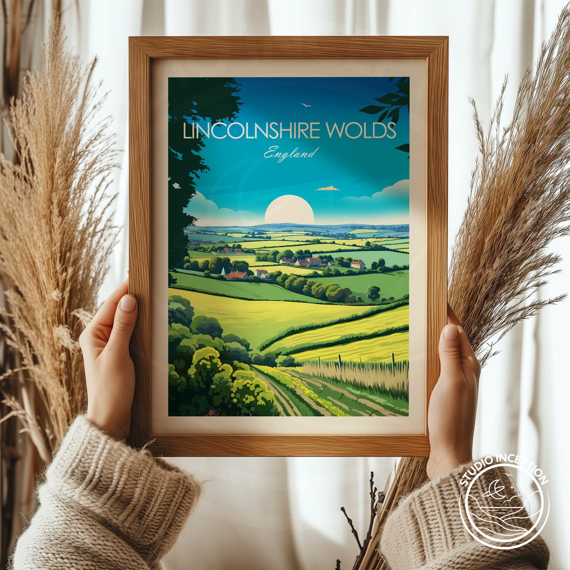 Lincolnshire Wolds England Rolling Hills Farm Countryside Poster - Image 2