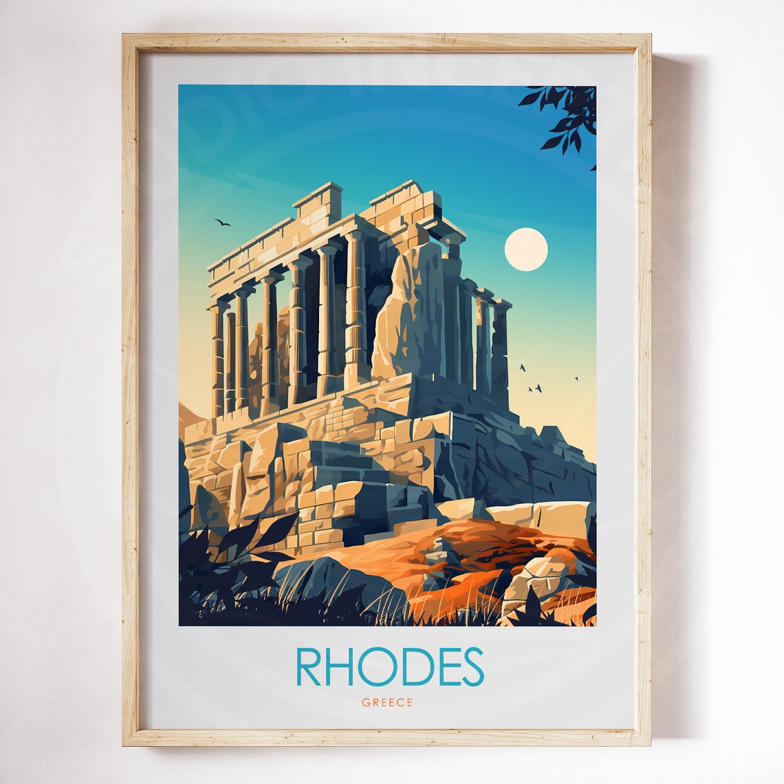Rhodes Greece Ancient Temple Ruins Acropolis Landmark Poster - Image 3