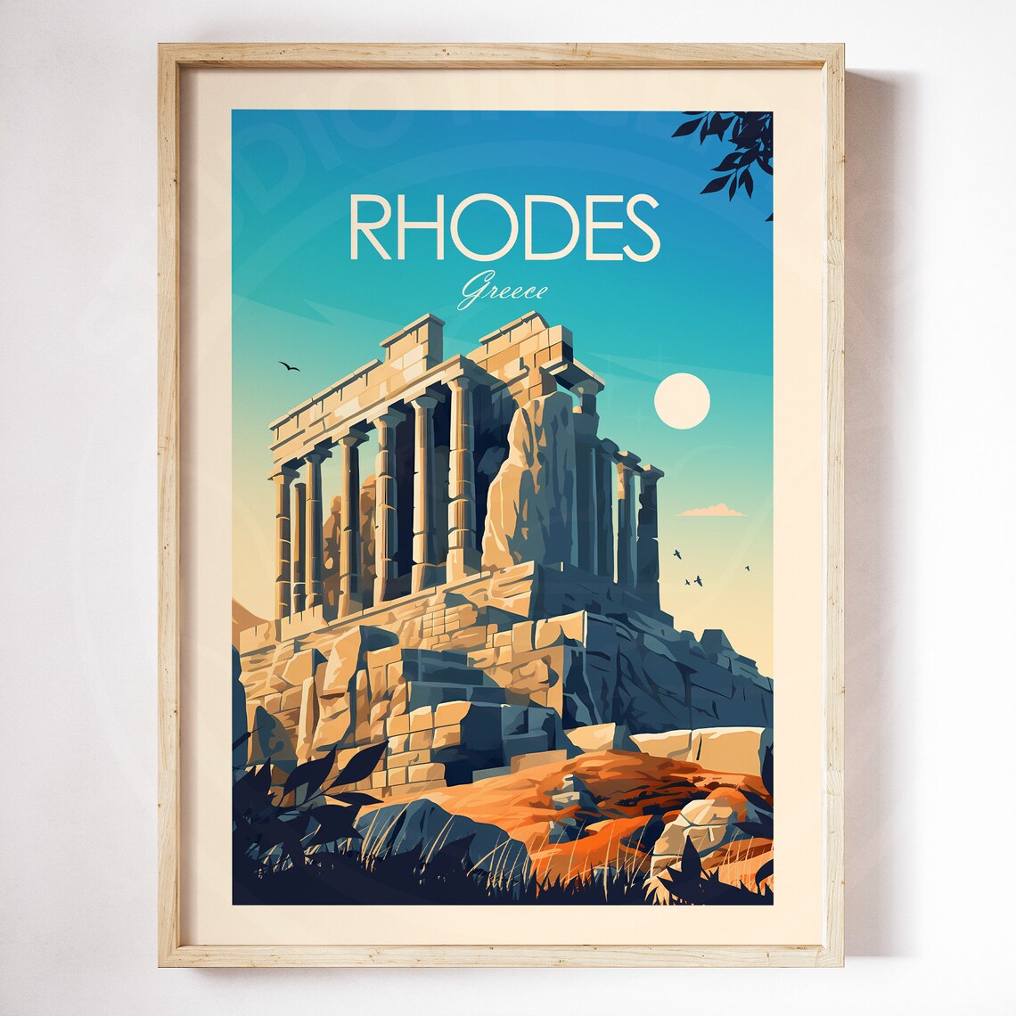 Rhodes Greece Home Decor Travel Poster - Image 2