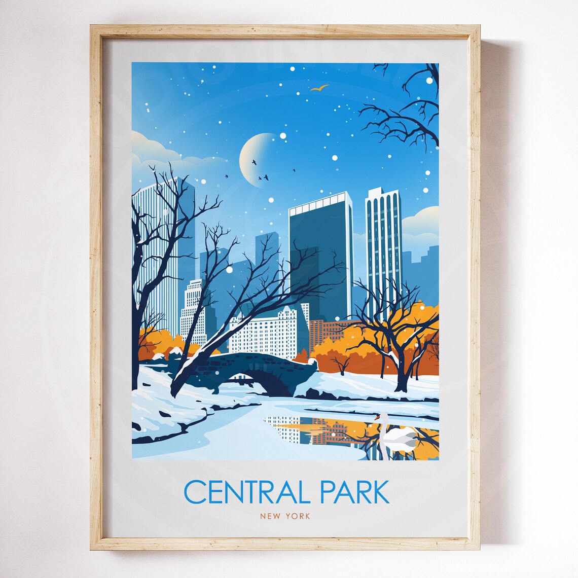 New York Central Park in Winter Art Print - Image 3