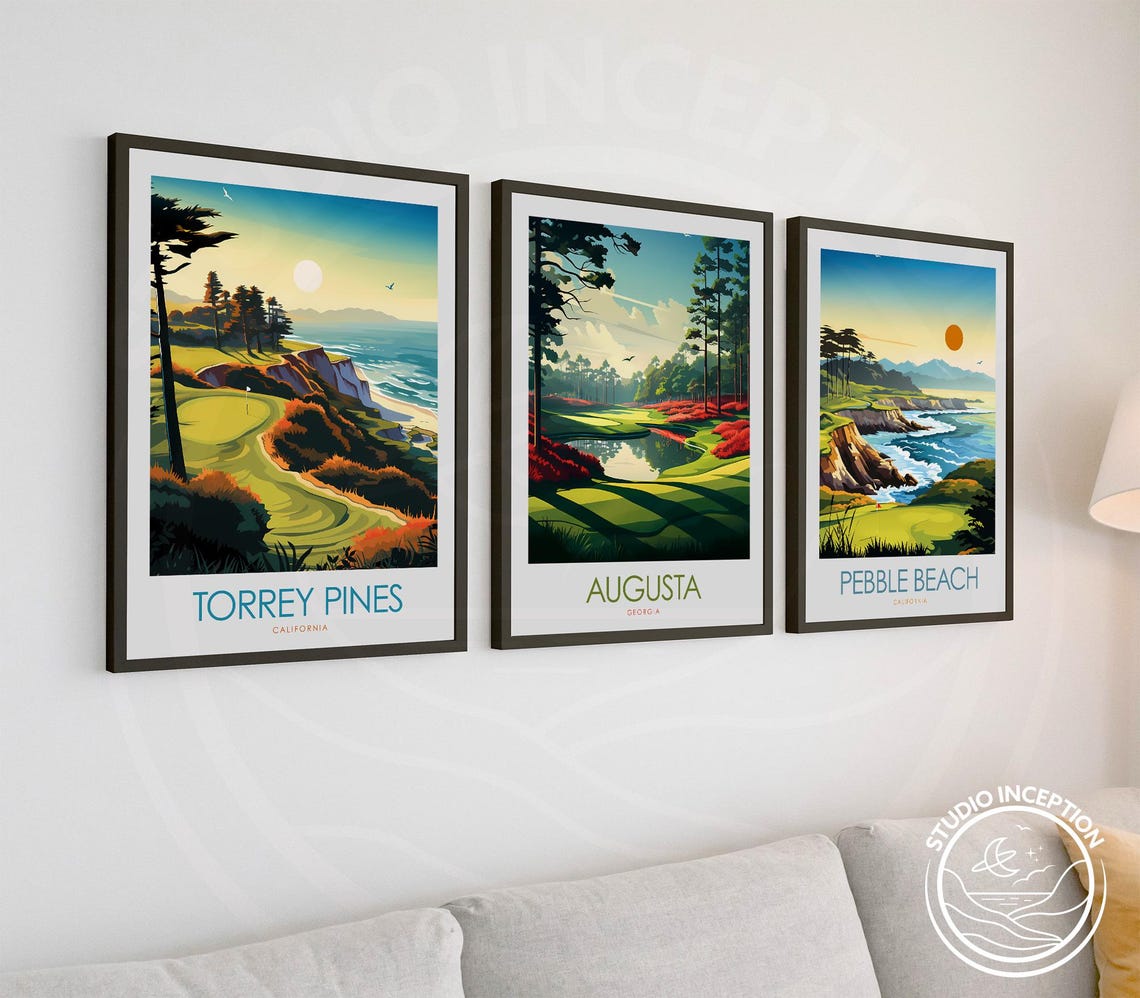 Torrey Pines Golf Course California Pacific Cliffs Minimal Poster - Image 3