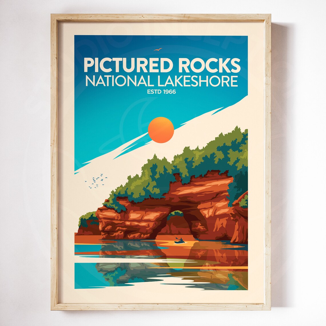 Pictured Rocks National Lakeshore Travel Poster Print - Image 3
