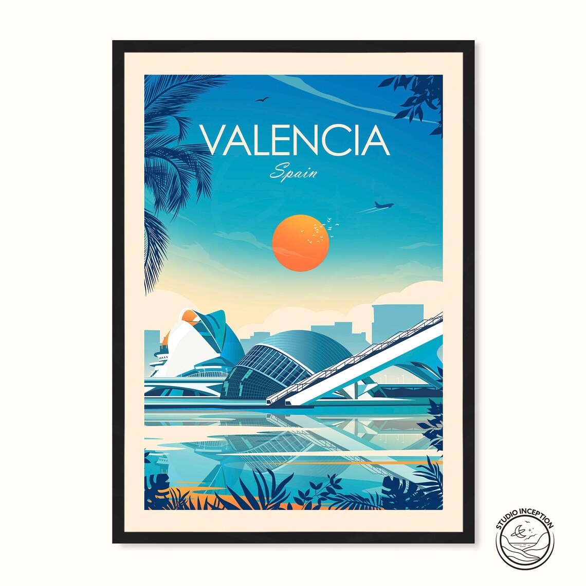 Valencia Spain Travel Poster, City of Arts and Sciences