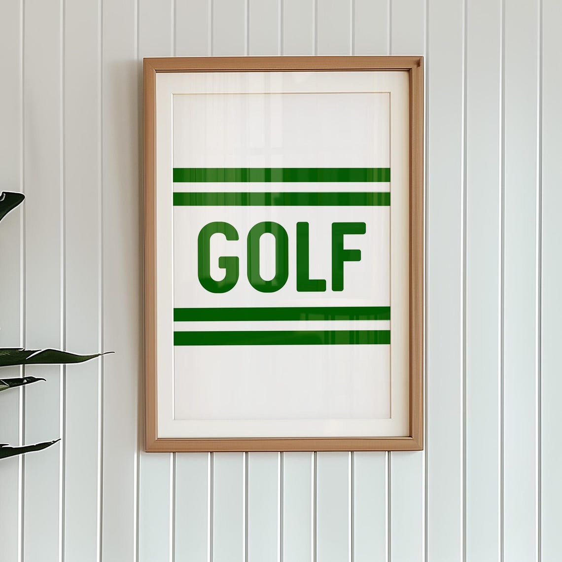 GOLF White Background Green Stripes Clean Modern Sports Wall Poster - Image 3