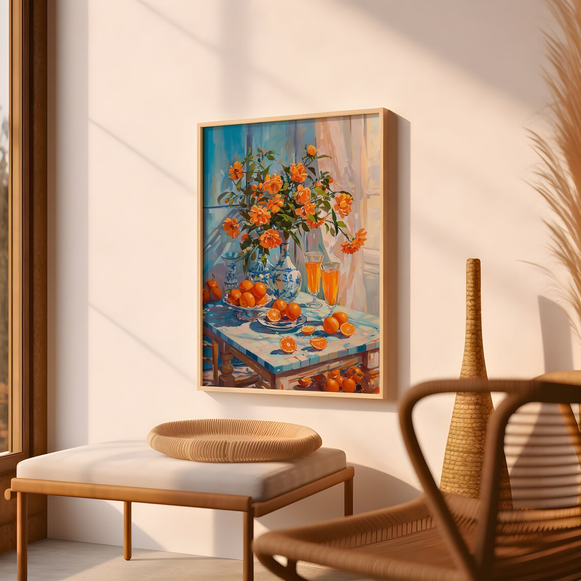 Orange Spread Print For Kitchen Abstract Painting Vibrant Vivid Color Kitchen Poster Matisse Styled Artwork - Image 4
