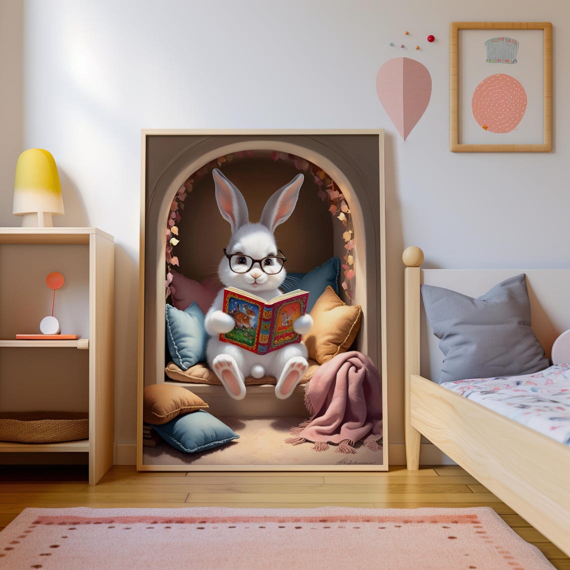 Easter Bunny Art Easter Bunny Painting Easter Bunny Moody Art Aestheticposter Boho Decor Cottagecore Easter Art - Image 5