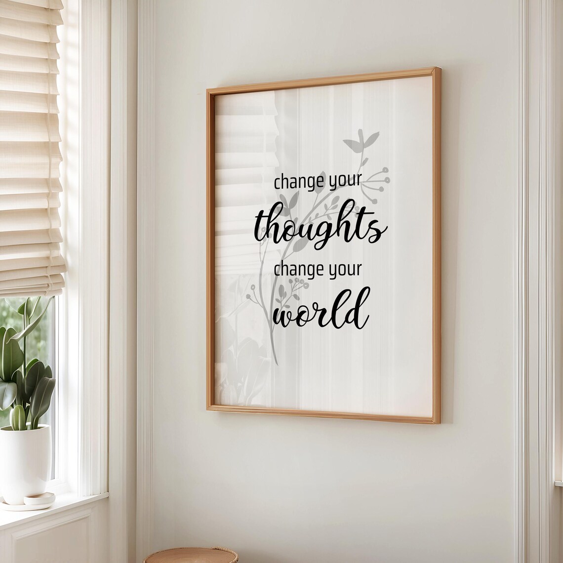 Change Your Thoughts Change Your World Minimalist Script Poster - Image 5